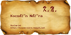 Kocsán Nóra névjegykártya